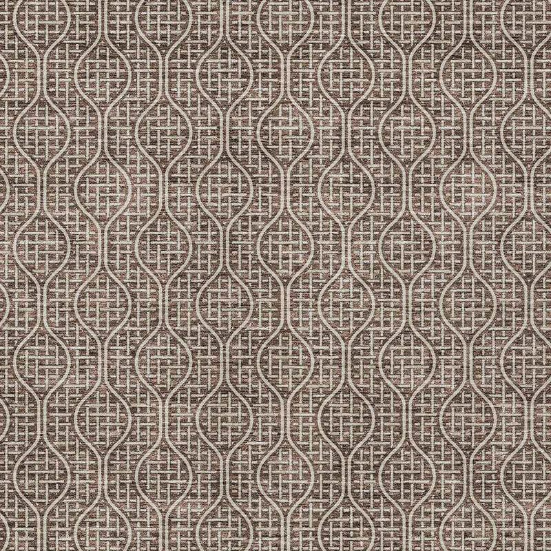 3' X 5' Brown And Beige Geometric Washable Indoor Outdoor Area Rug