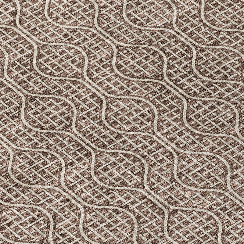 3' X 5' Brown And Beige Geometric Washable Indoor Outdoor Area Rug