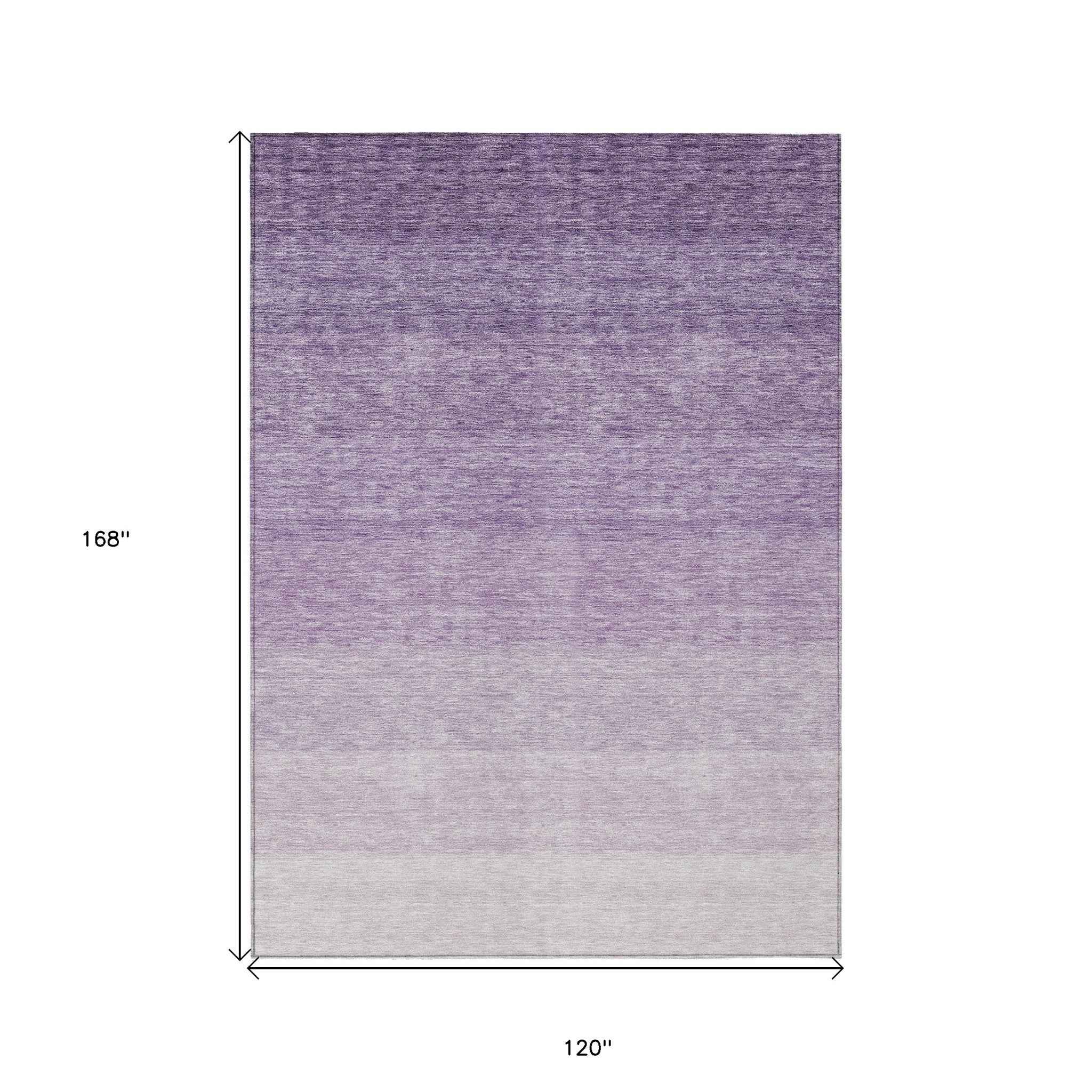 10' X 14' Purple And Lavender Ombre Washable Indoor Outdoor Area Rug