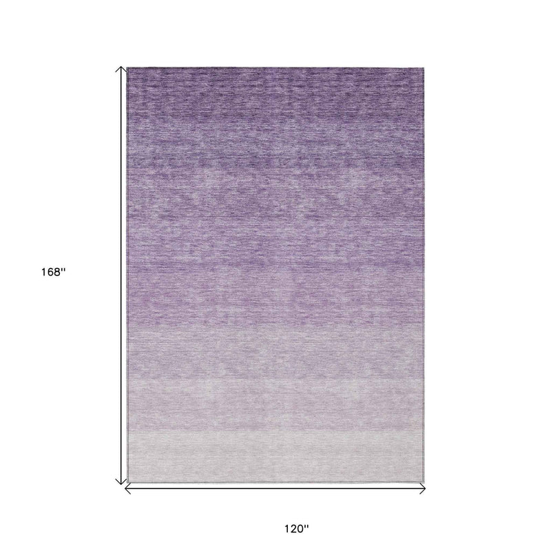 10' X 14' Purple And Lavender Ombre Washable Indoor Outdoor Area Rug