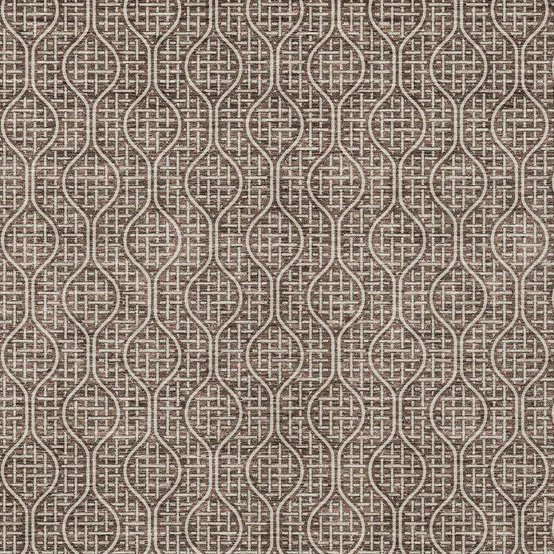 5' X 8' Brown And Beige Geometric Washable Indoor Outdoor Area Rug