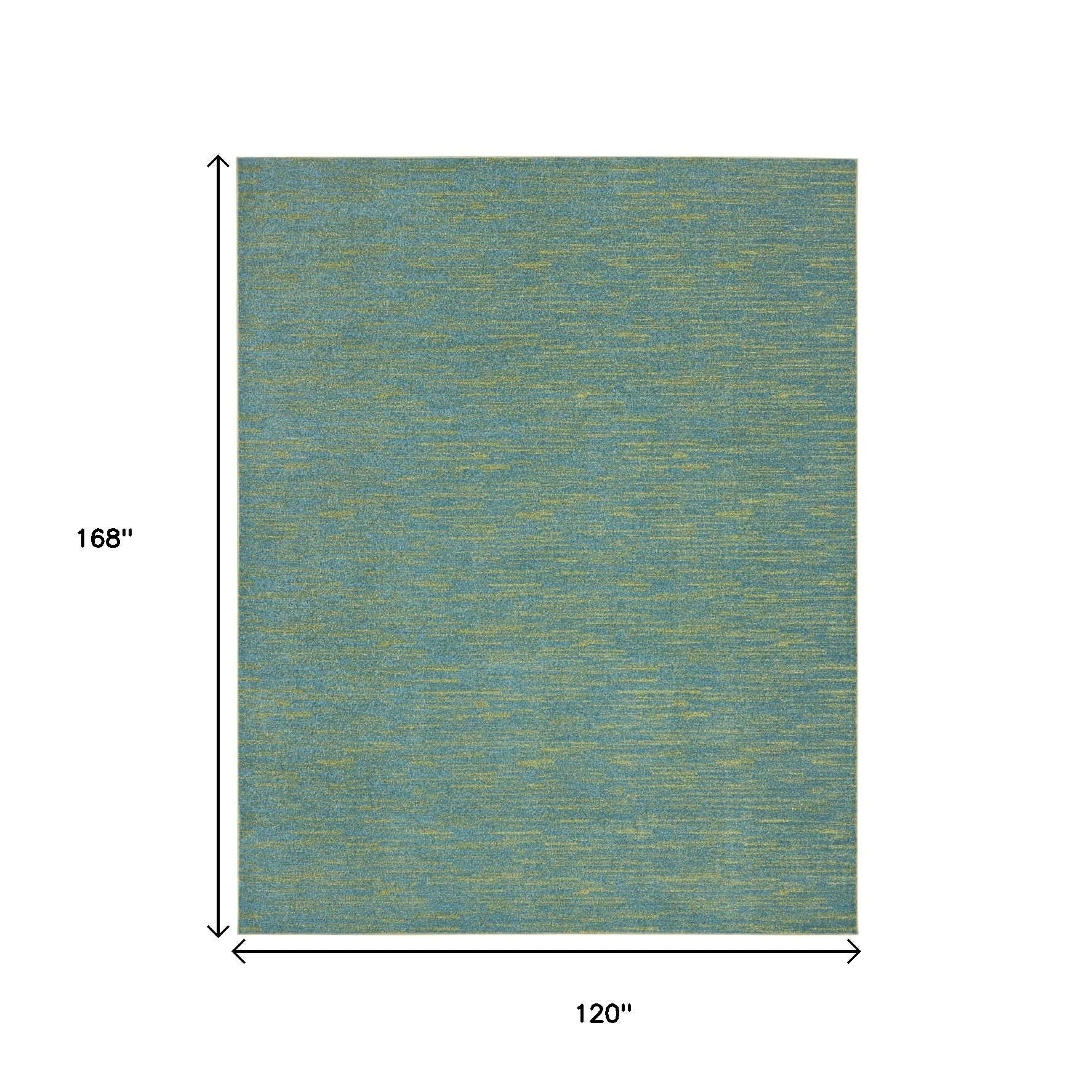 10' X 14' Blue And Green Indoor Outdoor Area Rug - Outdoor
