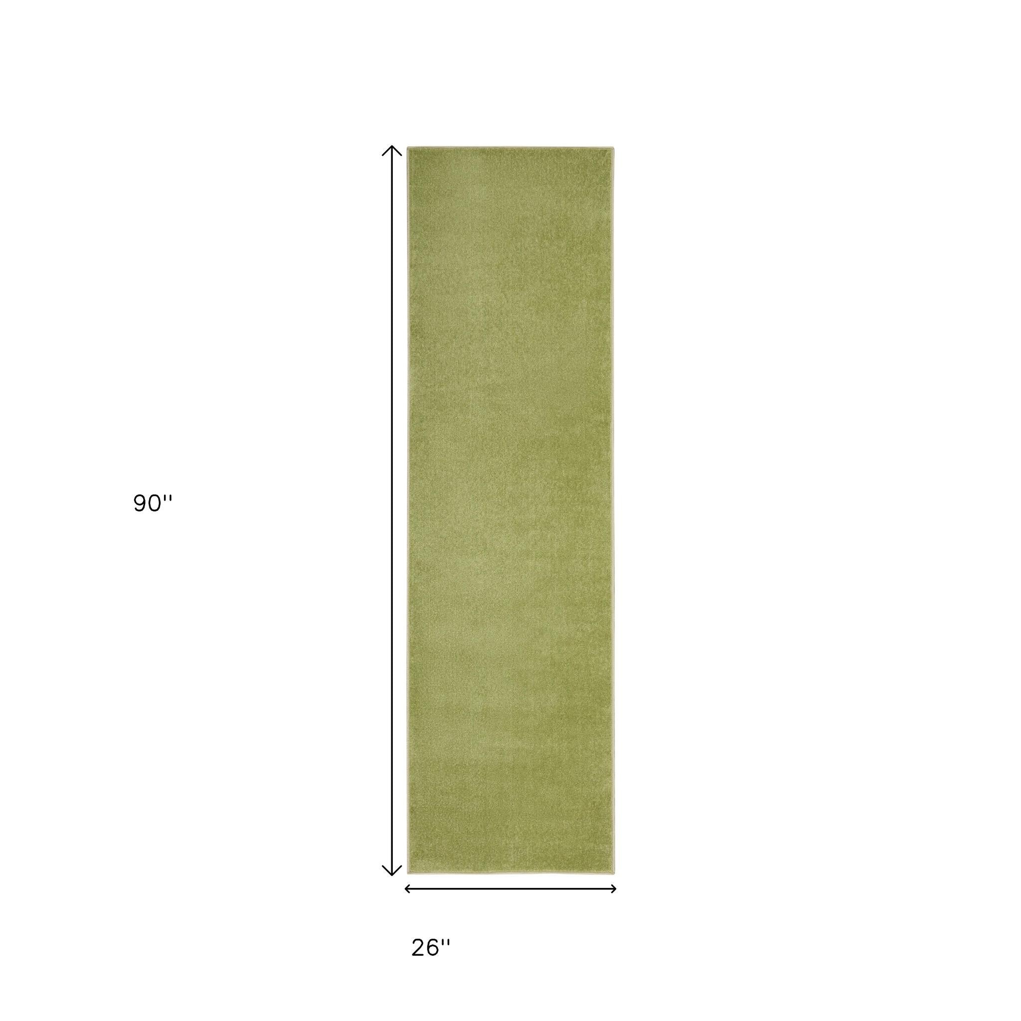 8' Green Indoor Outdoor Runner Rug - Outdoor
