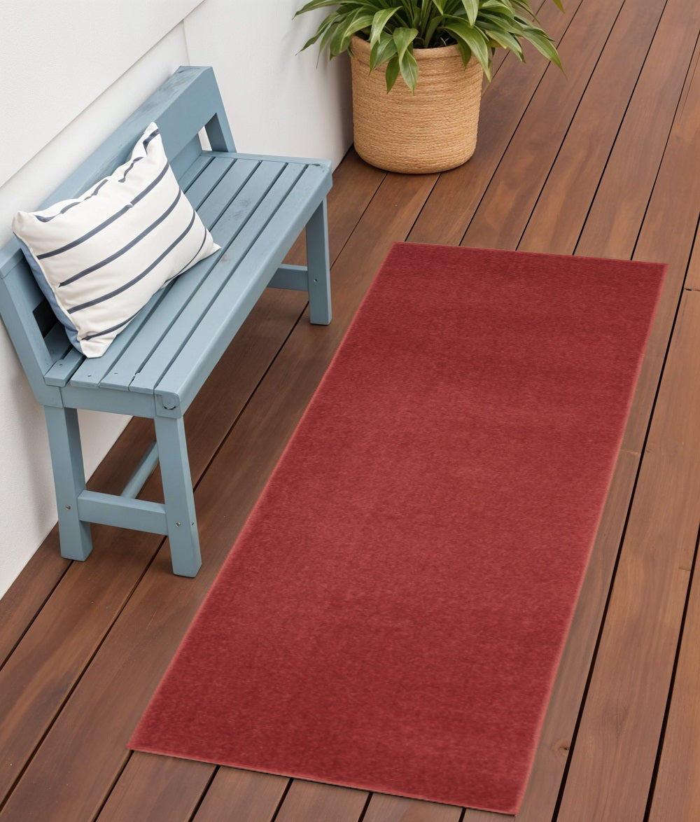 6' Brick Red Indoor Outdoor Runner Rug - Outdoor