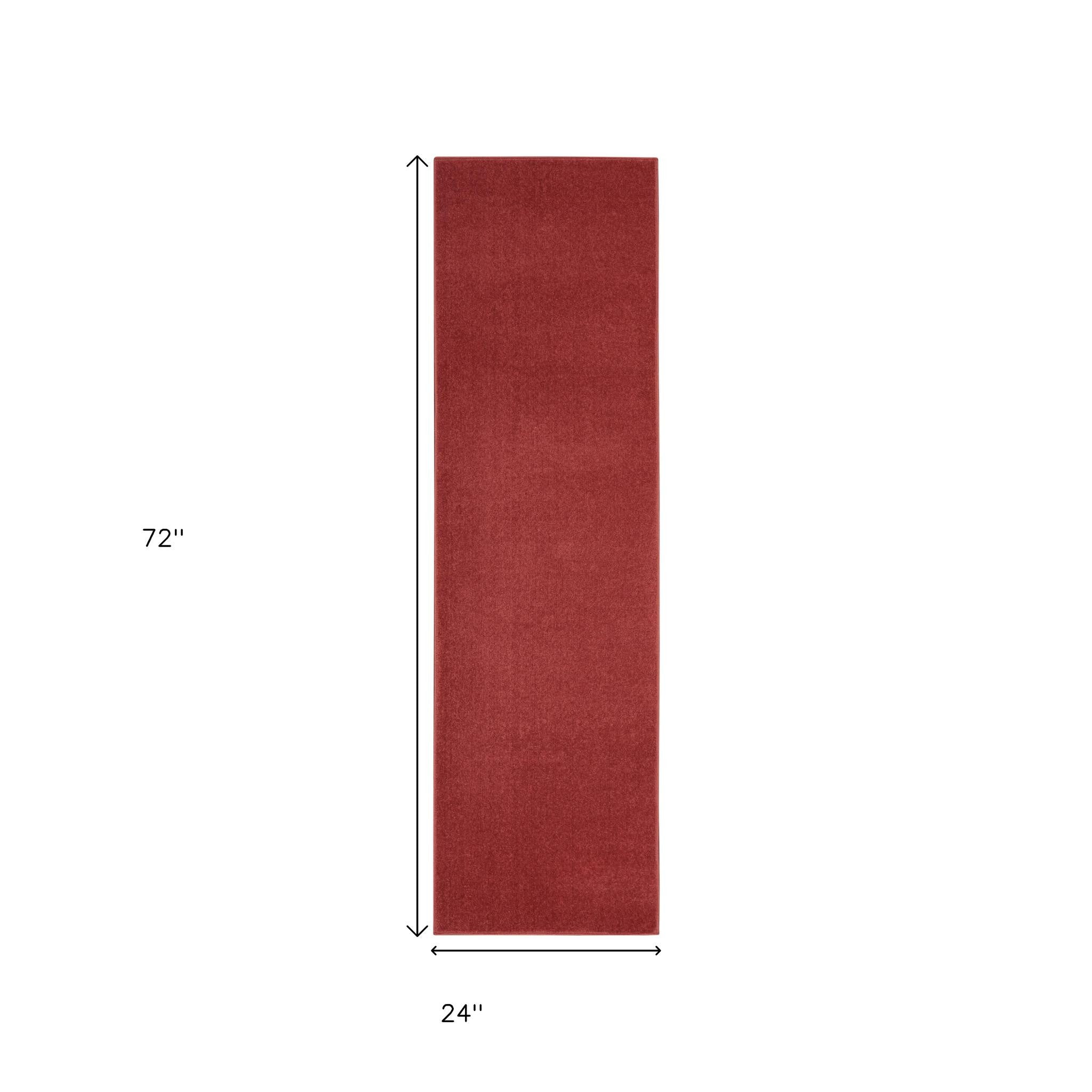 6' Brick Red Indoor Outdoor Runner Rug - Outdoor