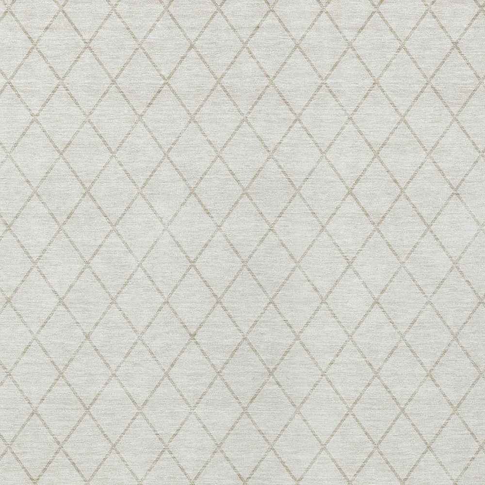 8' X 10' Ivory And Beige Geometric Washable Indoor Outdoor Area Rug