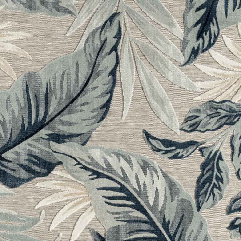 5' X 7' Blue And Gray Indoor Outdoor Area Rug