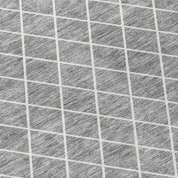 5' X 8' Gray And Ivory Geometric Washable Indoor Outdoor Area Rug