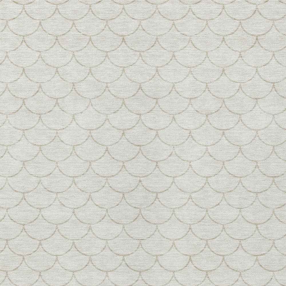 5' X 8' Ivory And Beige Geometric Washable Indoor Outdoor Area Rug