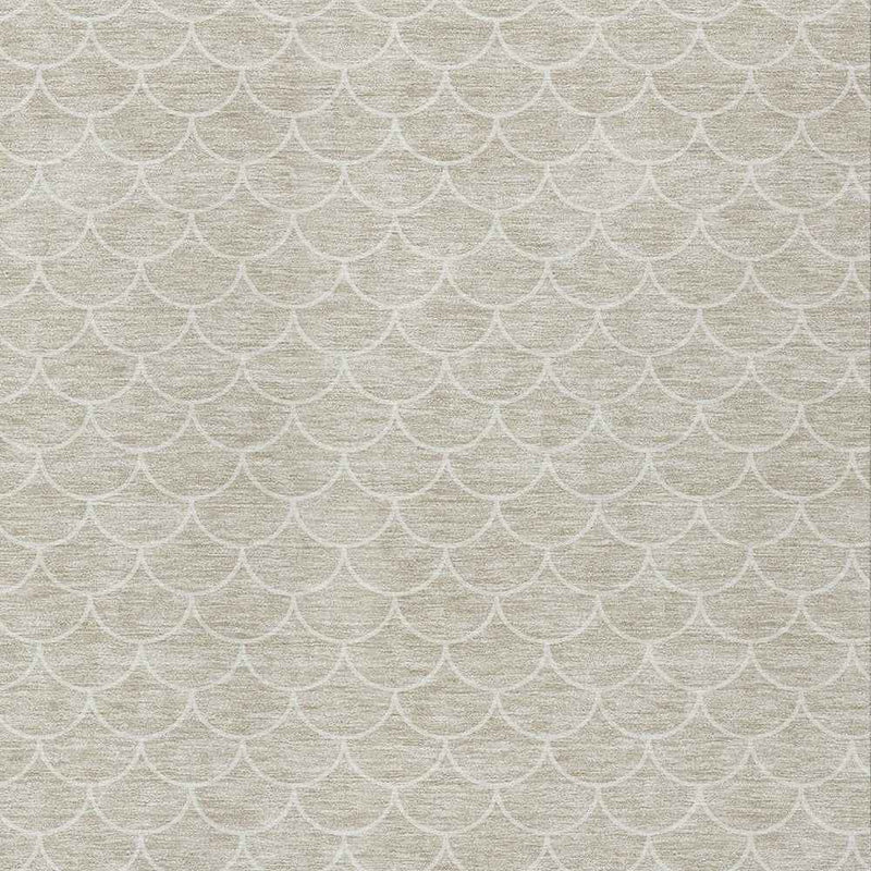 9' X 12' Beige And Ivory Geometric Washable Indoor Outdoor Area Rug