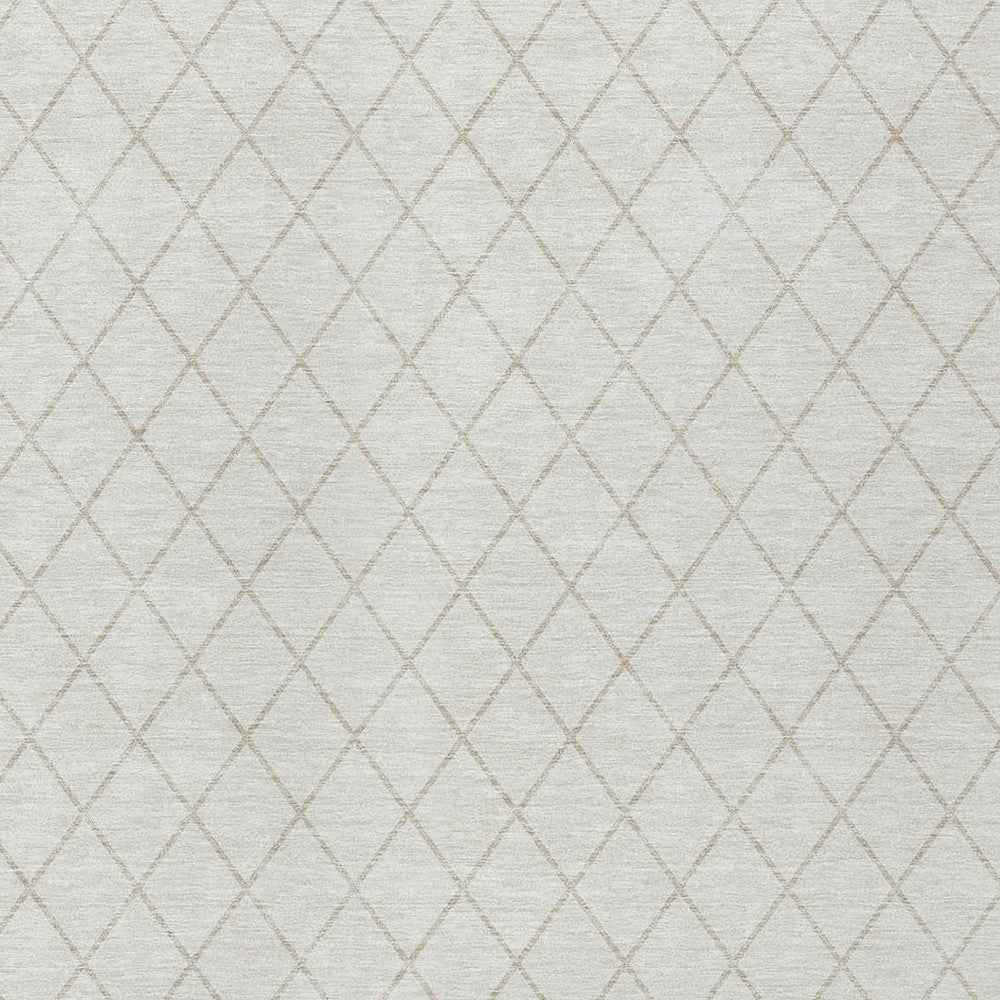 9' X 12' Ivory And Beige Geometric Washable Indoor Outdoor Area Rug