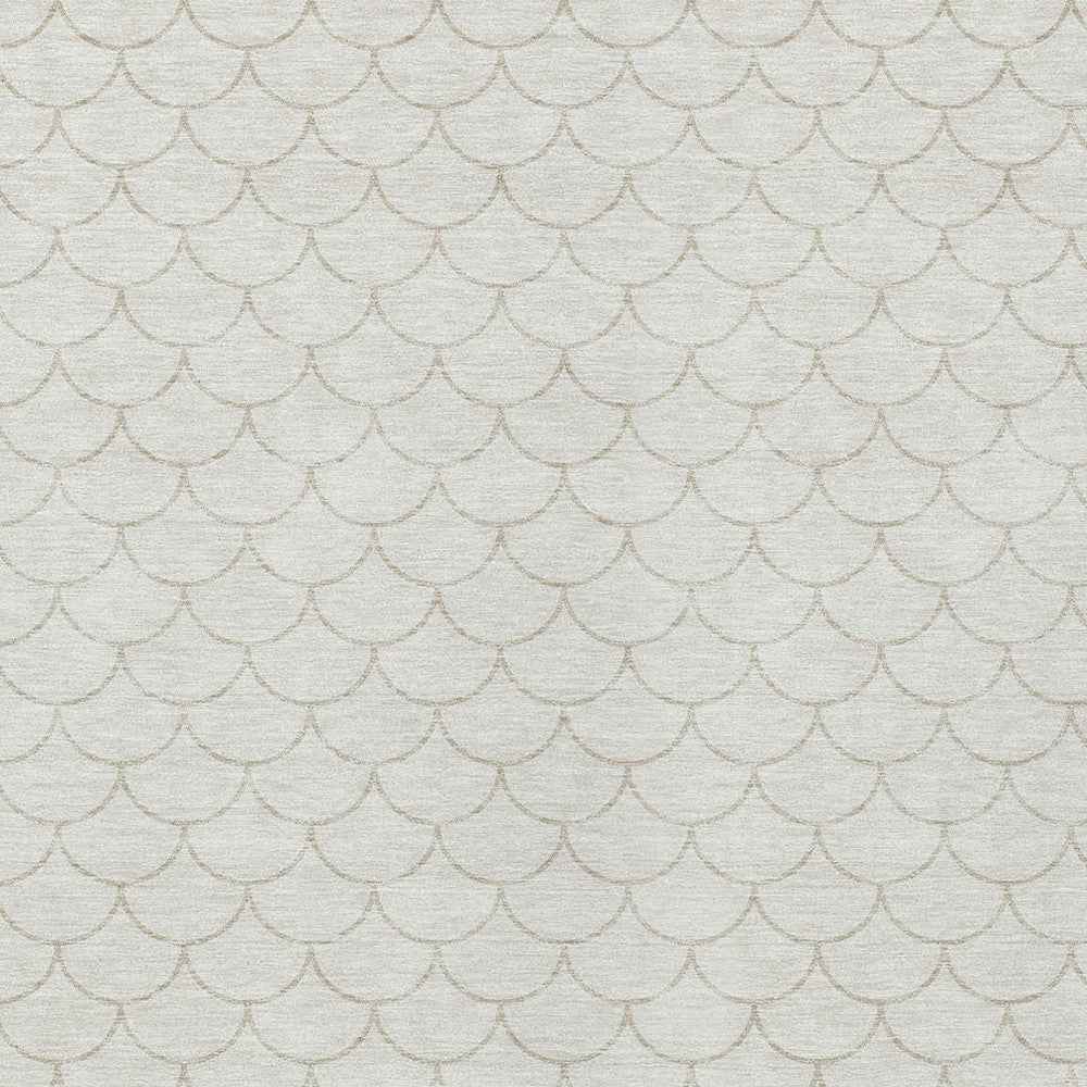 9' X 12' Ivory And Beige Geometric Washable Indoor Outdoor Area Rug