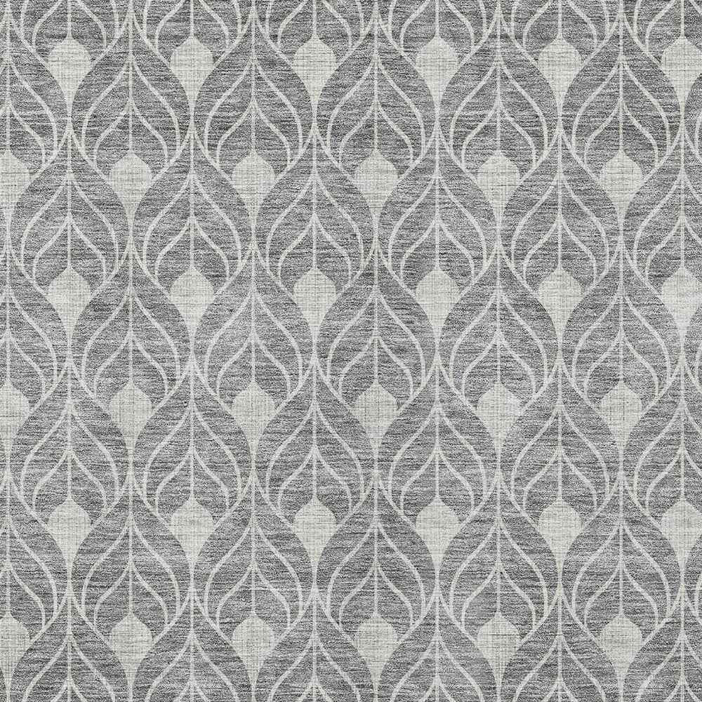 3' X 5' Gray And Light Gray Geometric Washable Indoor Outdoor Area Rug