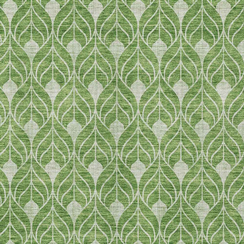 5' X 8' Green And Light Green Geometric Washable Indoor Outdoor Area Rug