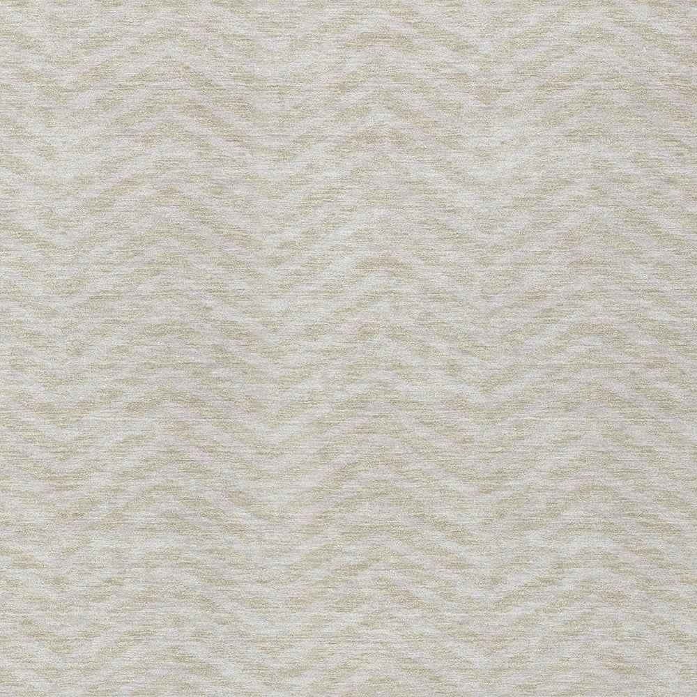 5' X 8' Beige And Gray Chevron Washable Indoor Outdoor Area Rug