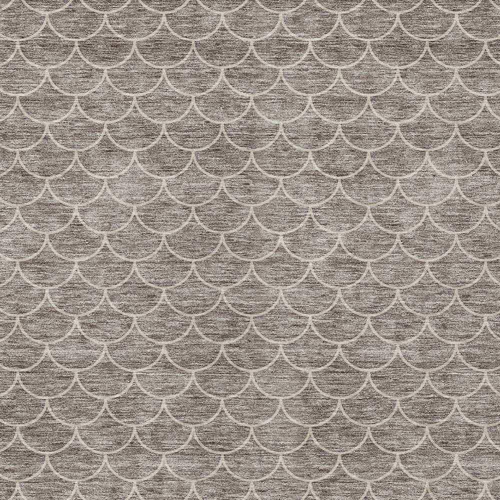10' X 14' Taupe And Beige Geometric Washable Indoor Outdoor Area Rug