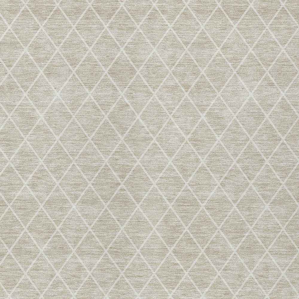 8' X 10' Beige And Ivory Geometric Washable Indoor Outdoor Area Rug