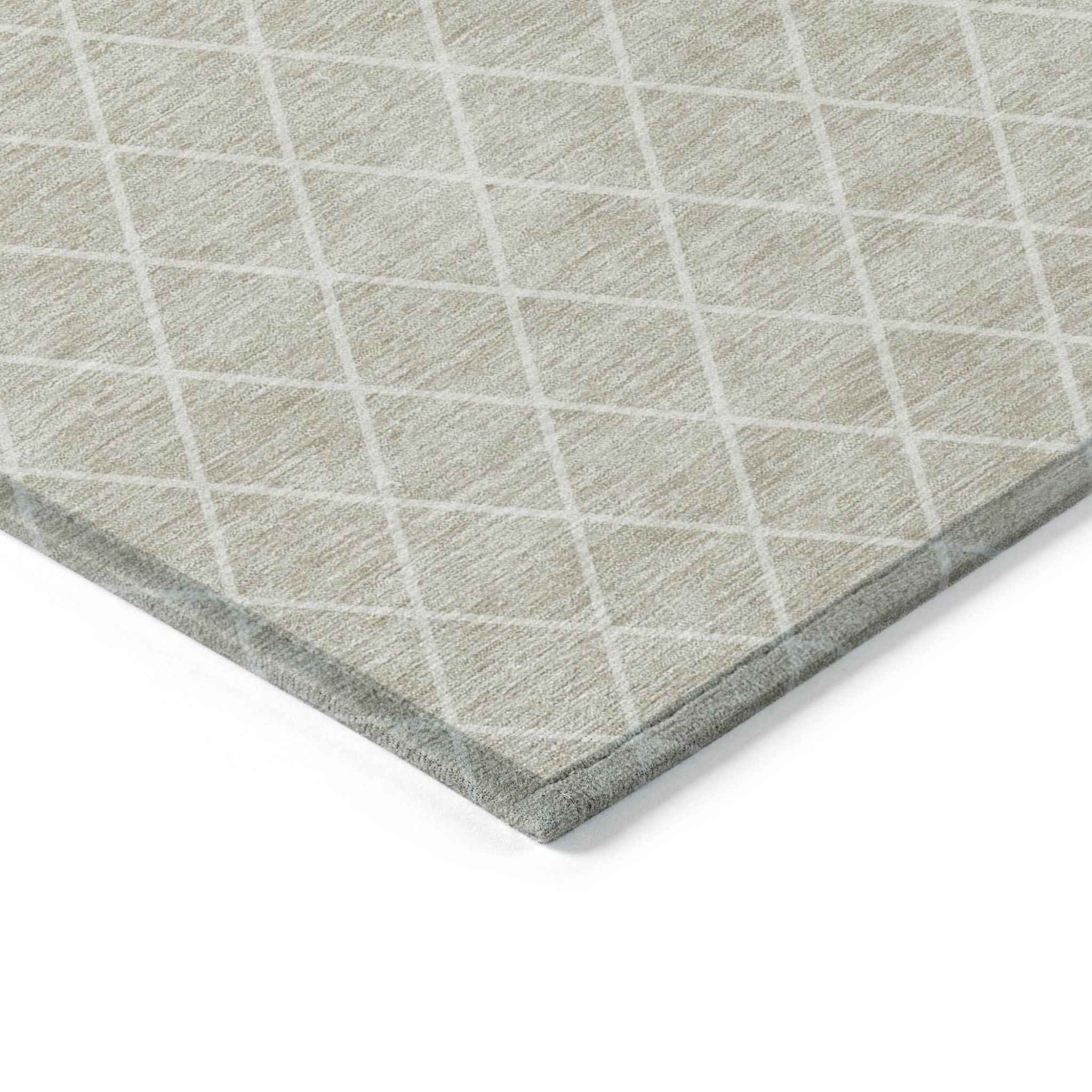 8' X 10' Beige And Ivory Geometric Washable Indoor Outdoor Area Rug