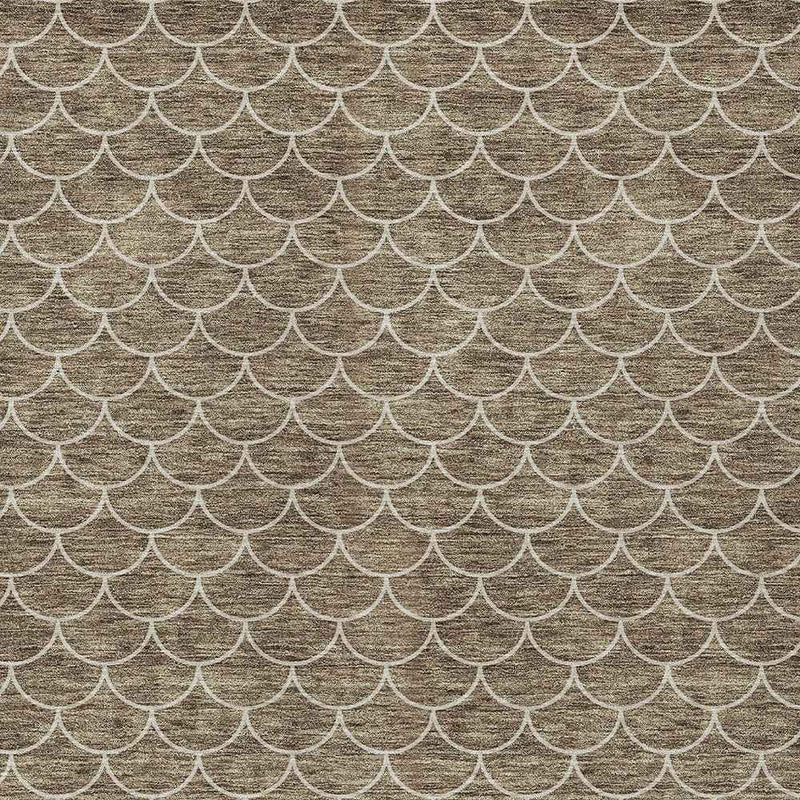 3' X 5' Brown And Beige Geometric Washable Indoor Outdoor Area Rug