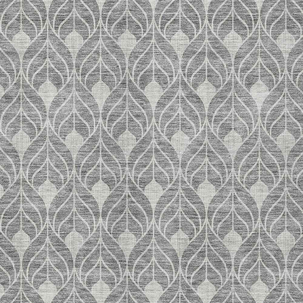8' X 10' Gray And Light Gray Geometric Washable Indoor Outdoor Area Rug
