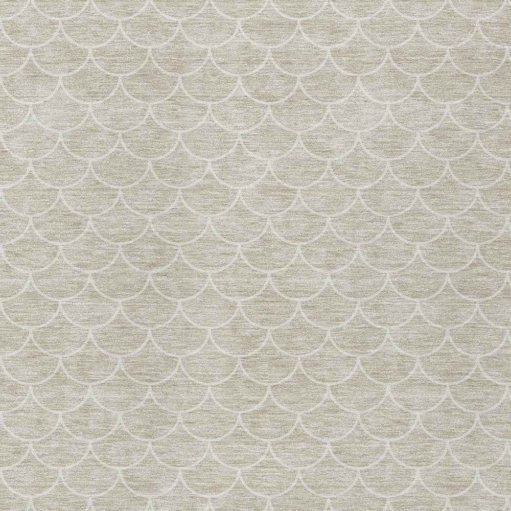 5' X 8' Beige And Ivory Geometric Washable Indoor Outdoor Area Rug