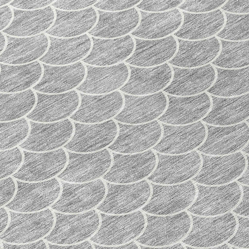 8' X 10' Gray And Ivory Geometric Washable Indoor Outdoor Area Rug