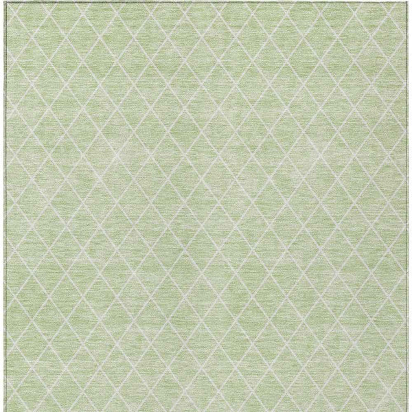 5' X 8' Mint Green And Ivory Geometric Washable Indoor Outdoor Area Rug