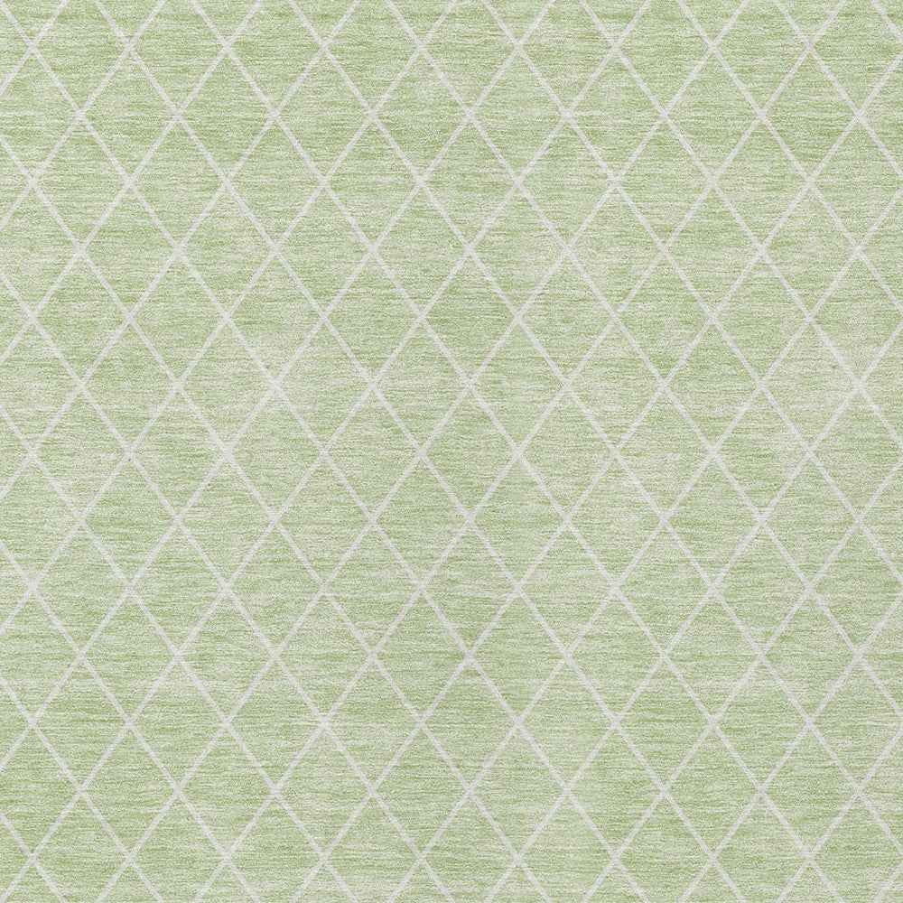5' X 8' Mint Green And Ivory Geometric Washable Indoor Outdoor Area Rug