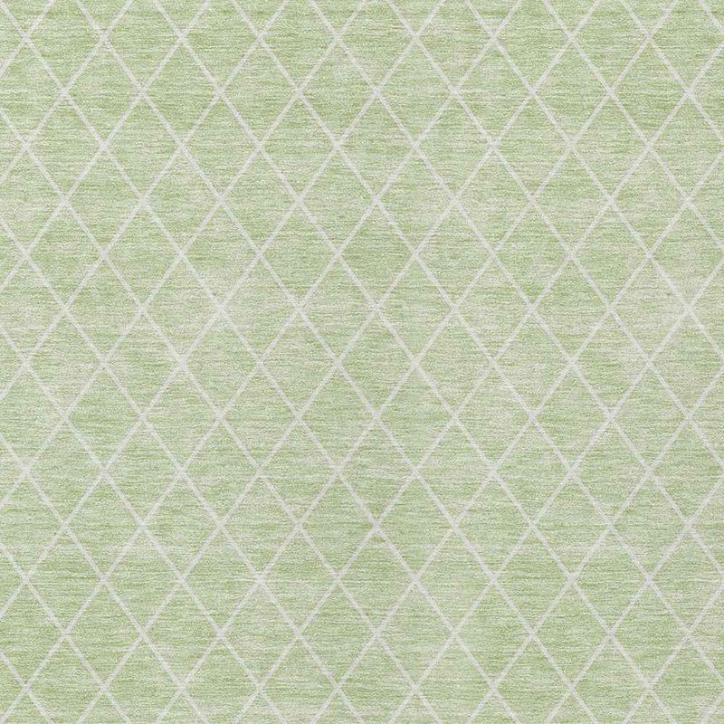 5' X 8' Mint Green And Ivory Geometric Washable Indoor Outdoor Area Rug