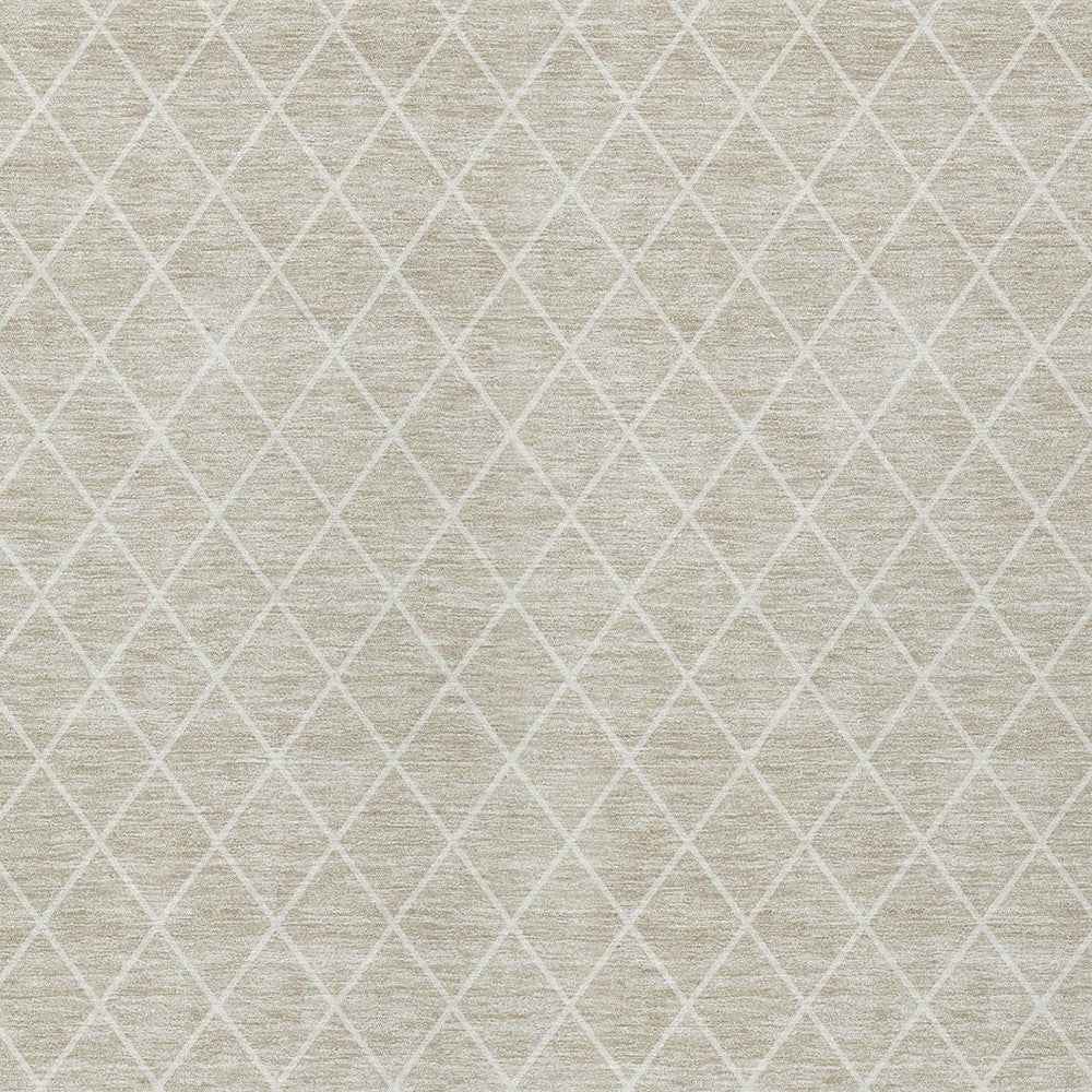 5' X 8' Beige And Ivory Geometric Washable Indoor Outdoor Area Rug