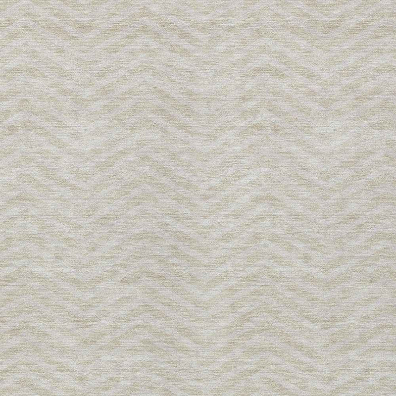 10' X 14' Beige And Gray Chevron Washable Indoor Outdoor Area Rug