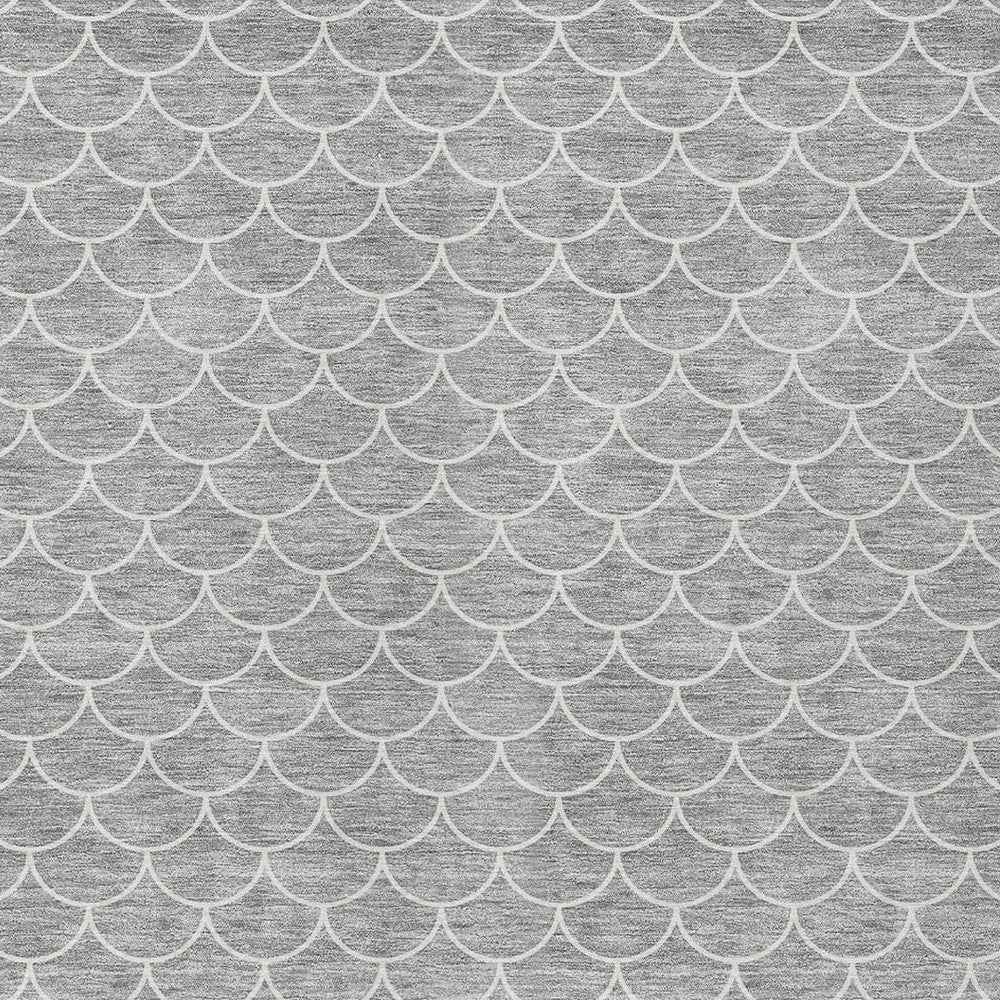 3' X 5' Gray And Ivory Geometric Washable Indoor Outdoor Area Rug