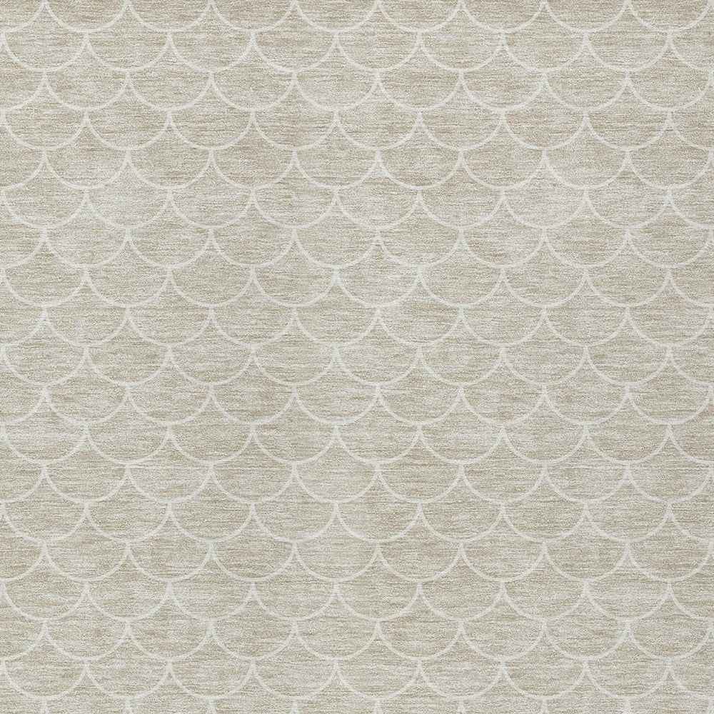 8' X 10' Beige And Ivory Geometric Washable Indoor Outdoor Area Rug