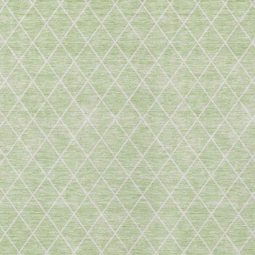 3' X 5' Mint Green And Ivory Geometric Washable Indoor Outdoor Area Rug
