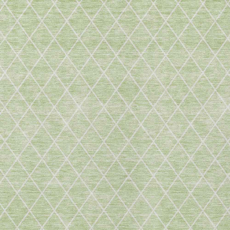 3' X 5' Mint Green And Ivory Geometric Washable Indoor Outdoor Area Rug