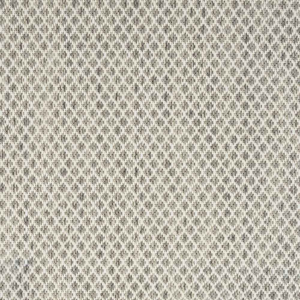 9' X 12' Ivory And Silver Indoor Outdoor Area Rug