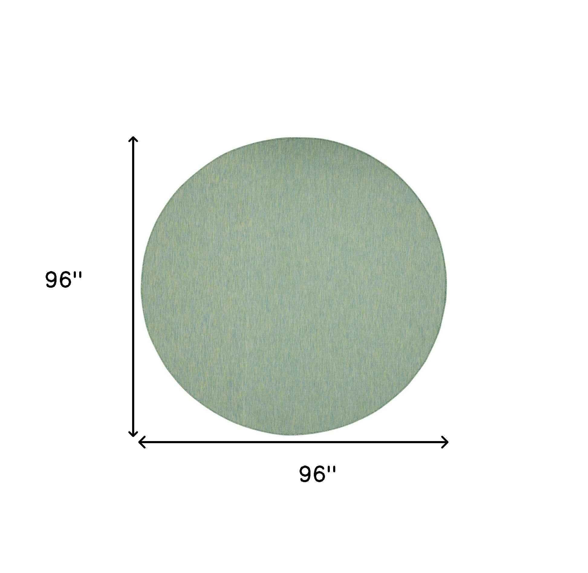 8' Blue Round Indoor Outdoor Area Rug