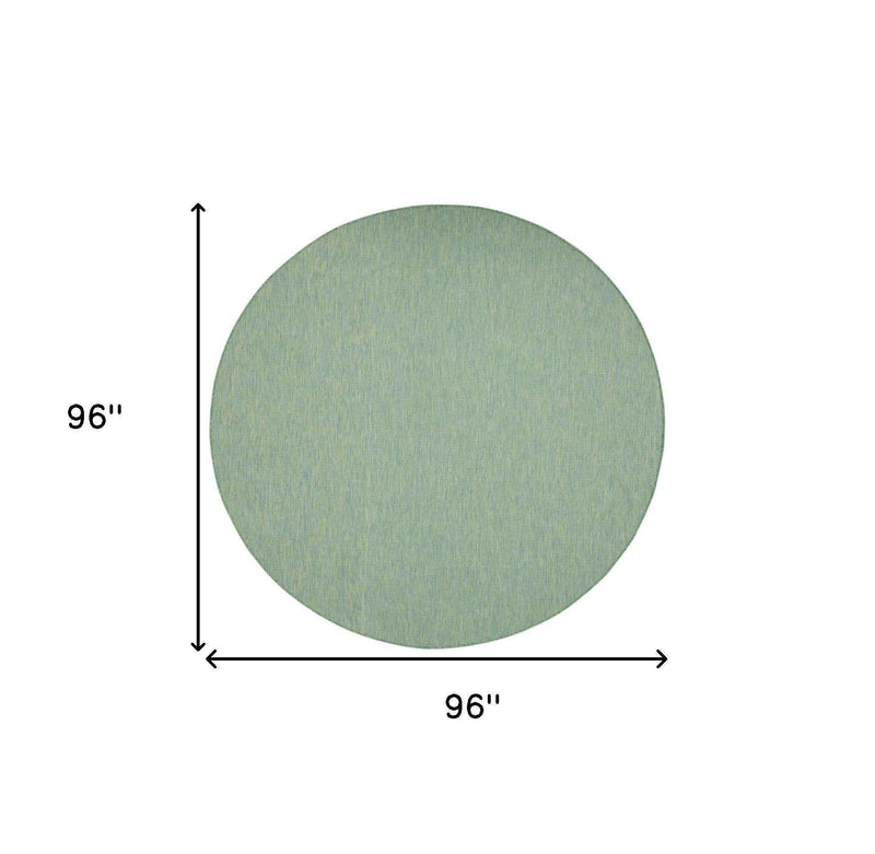 8' Blue Round Indoor Outdoor Area Rug