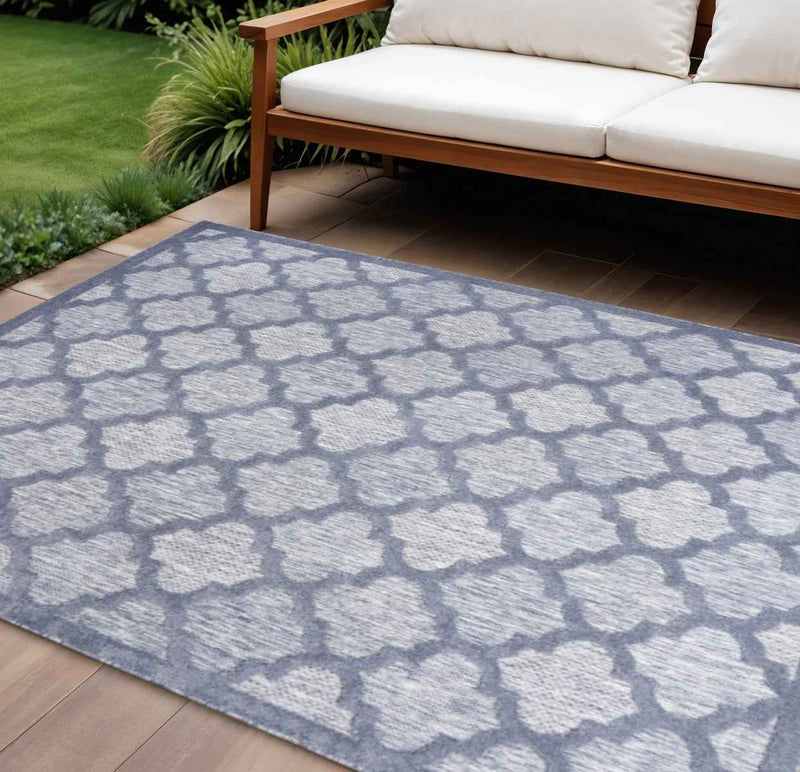 8' X 10' Blue Indoor Outdoor Area Rug