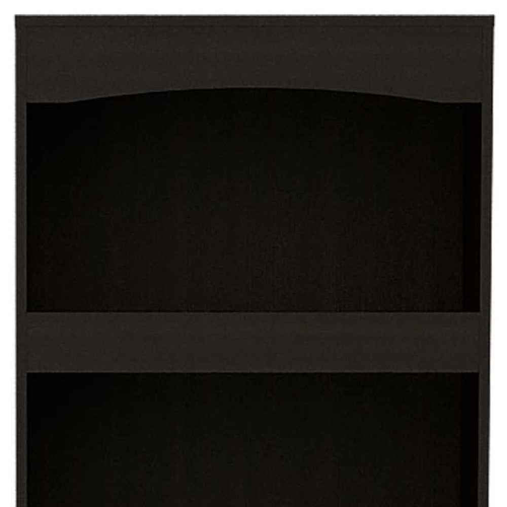 71" Light Gray Wood Three Tier Bookcase with Two Doors