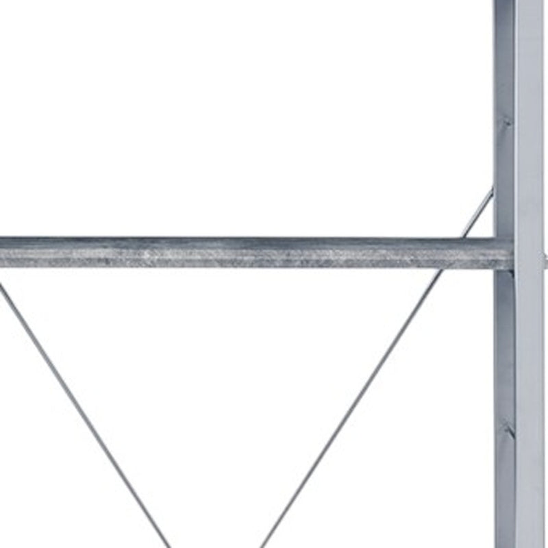 54" Gray And Silver Metal and Wood Four Tier Etagere Bookcase - Office