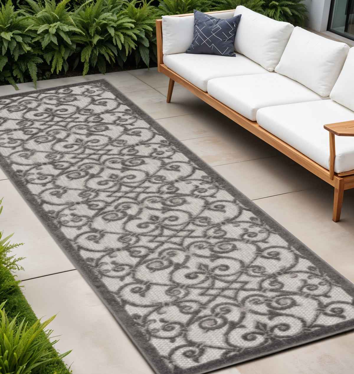 10' Gray Indoor Outdoor Area Rug