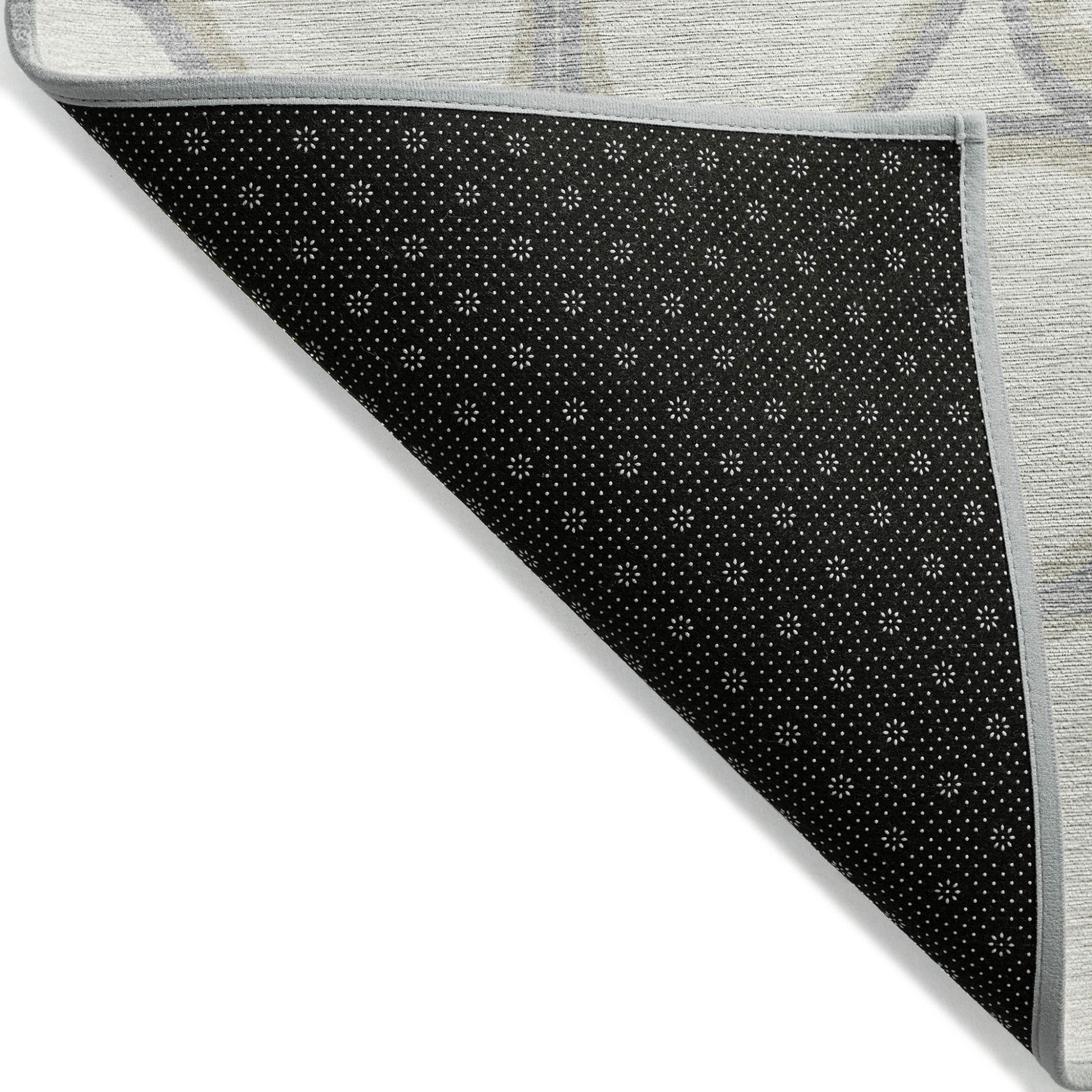 3' X 5' Ivory And Gray Abstract Washable Indoor Outdoor Area Rug - Sports & Outdoor