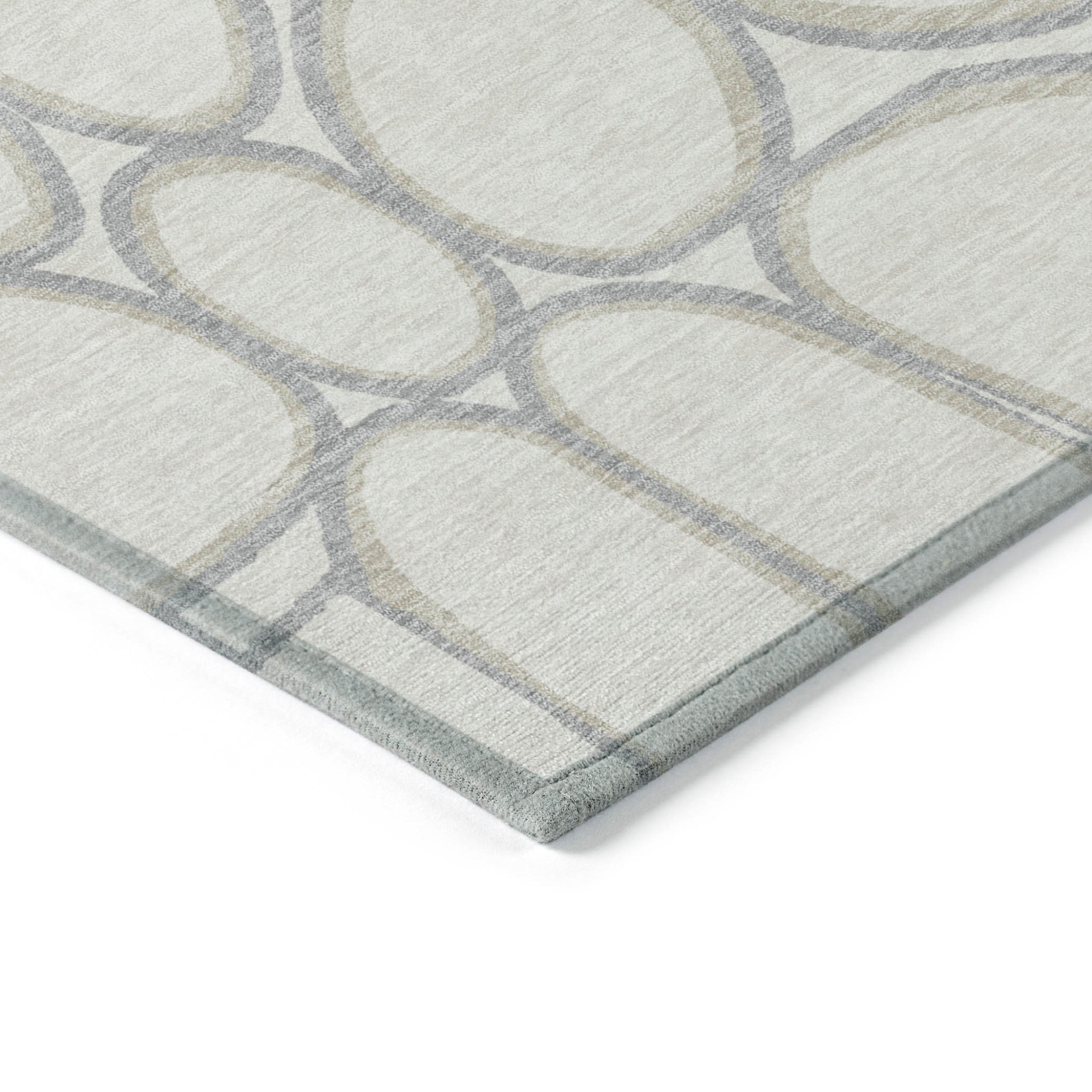3' X 5' Ivory And Gray Abstract Washable Indoor Outdoor Area Rug - Sports & Outdoor