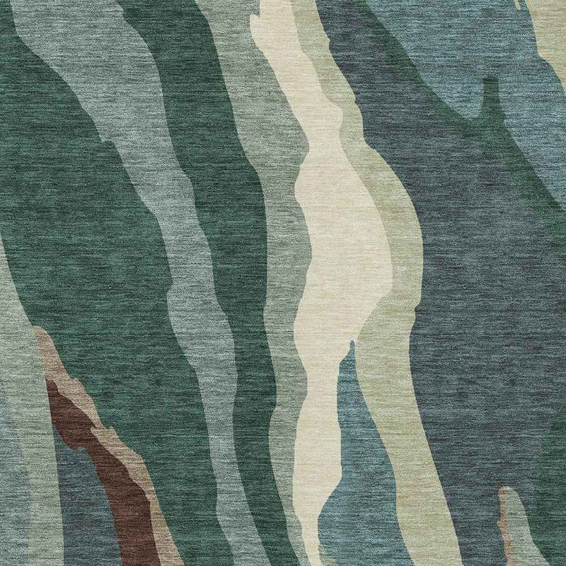 8' X 10' Sage Brown And Beige Abstract Washable Indoor Outdoor Area Rug