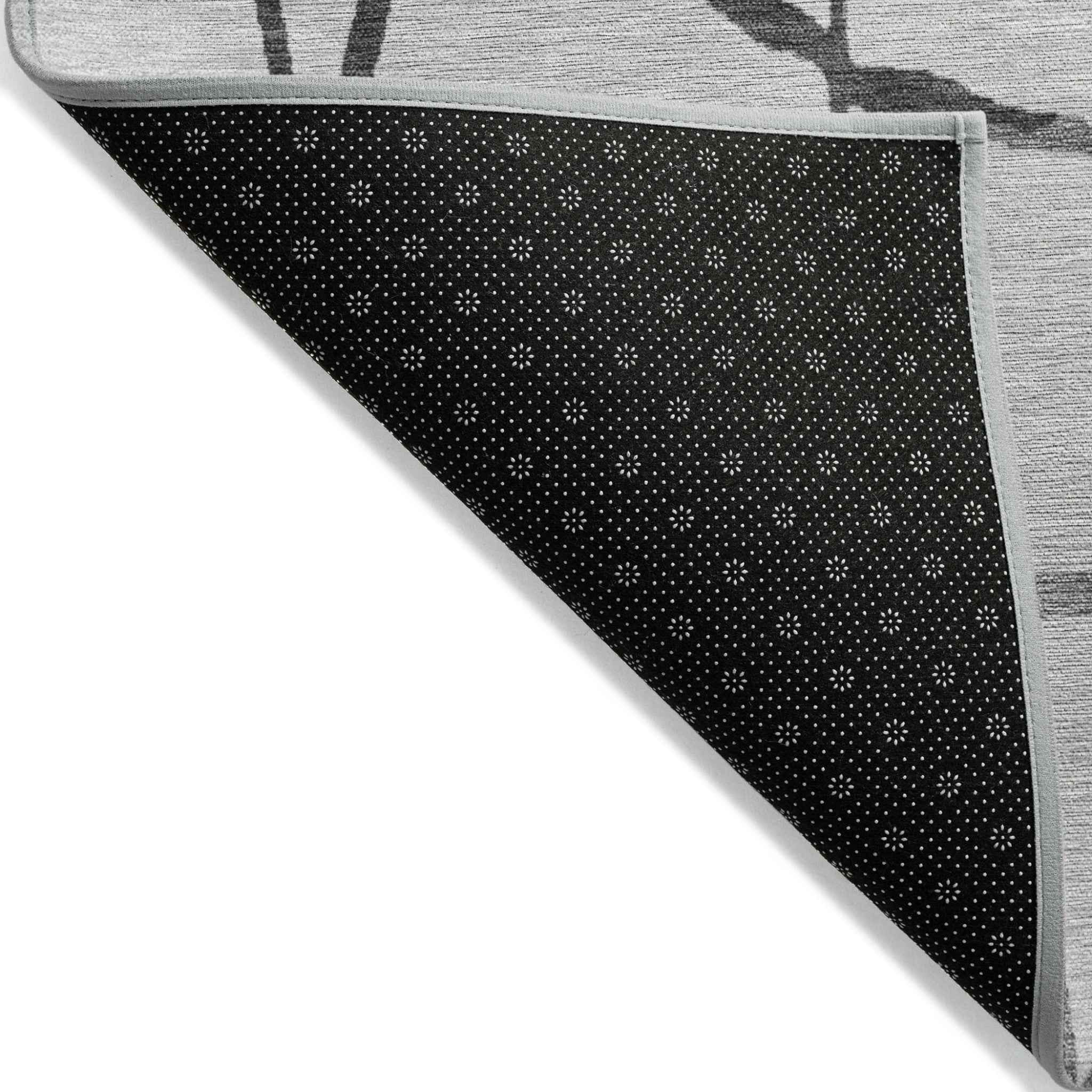 9' X 12' Gray And Charcoal Abstract Washable Indoor Outdoor Area Rug