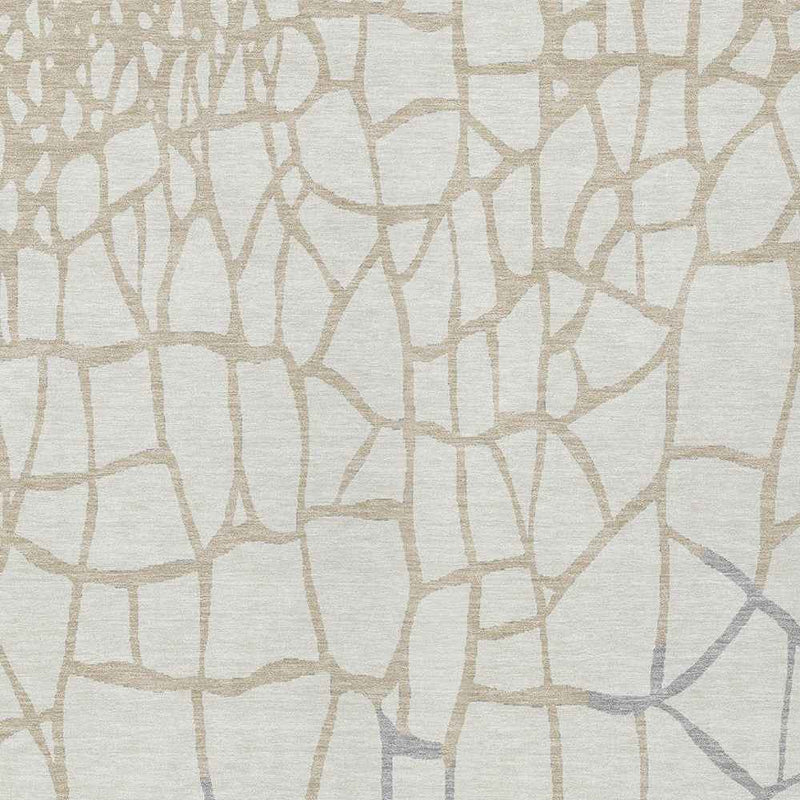 9' X 12' Ivory And Beige Abstract Washable Indoor Outdoor Area Rug