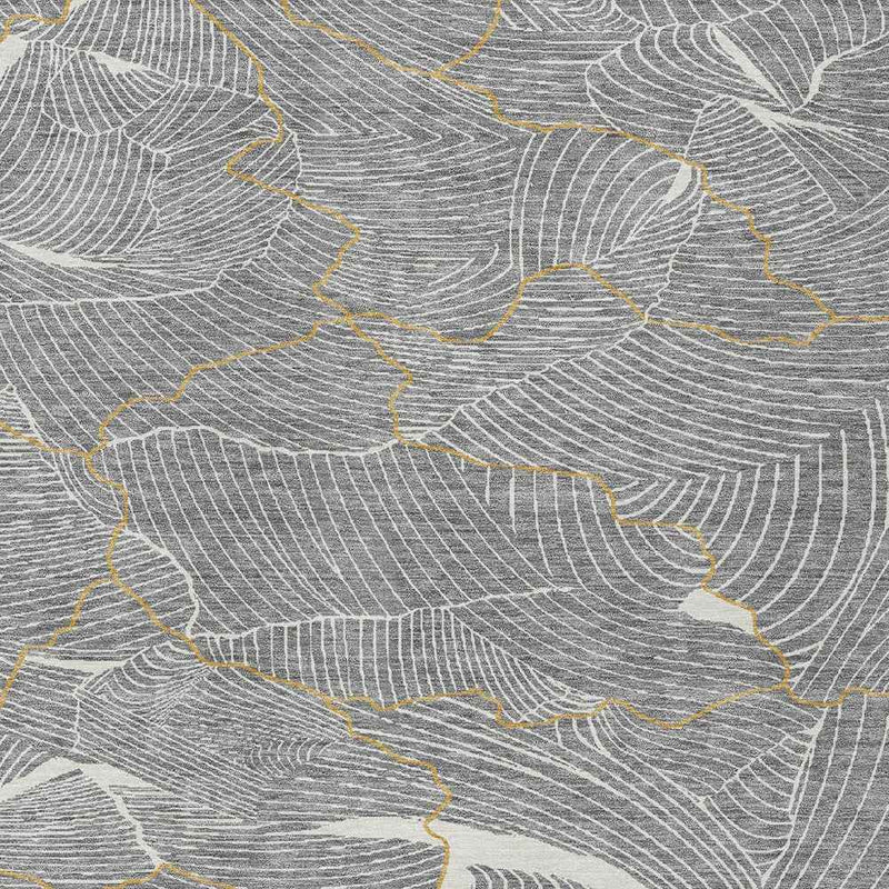 8' X 10' Gray Brown And Ivory Abstract Washable Indoor Outdoor Area Rug