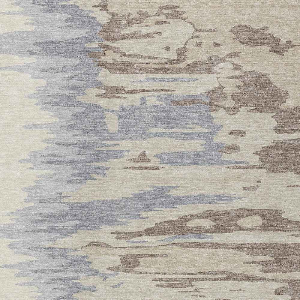 8' X 10' Beige Brown And Gray Abstract Washable Indoor Outdoor Area Rug