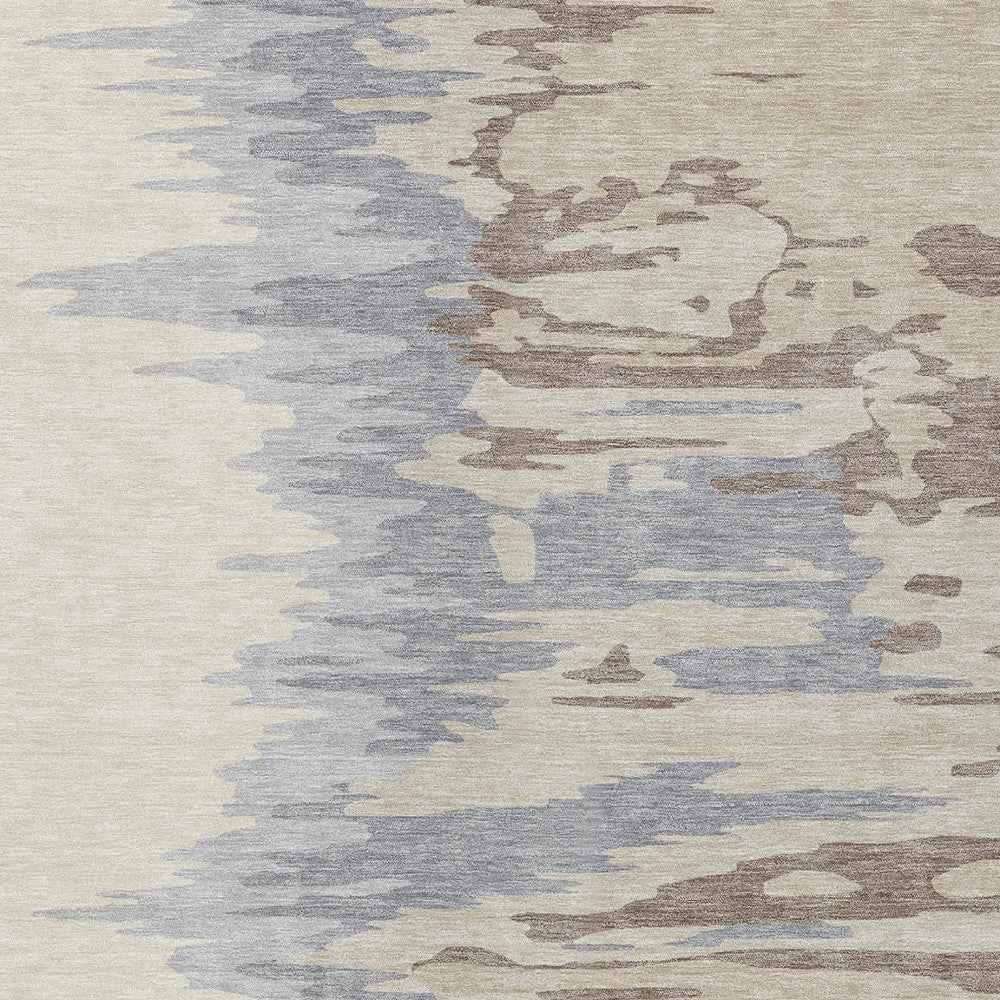 9' X 12' Beige Brown And Gray Abstract Washable Indoor Outdoor Area Rug